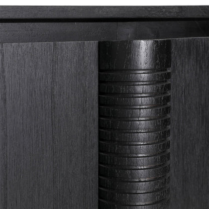 Black Mindi Wood Veneer Sideboard 63 in Wide