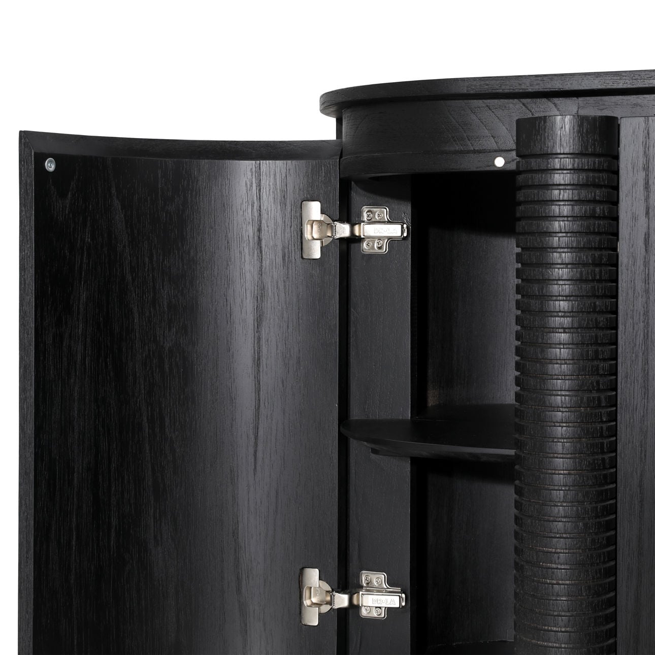 Black Mindi Wood Veneer Sideboard 63 in Wide