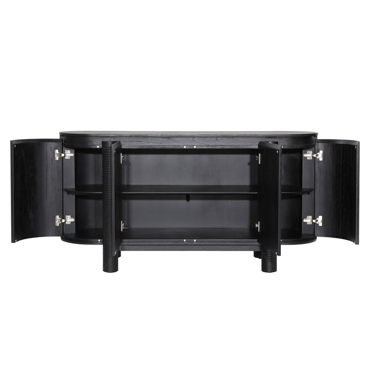 Modern Mindi Wood Veneer Cabinet
