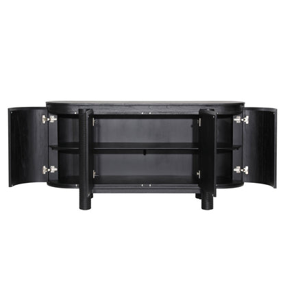 Black Mindi Wood Veneer Sideboard 63 in Wide