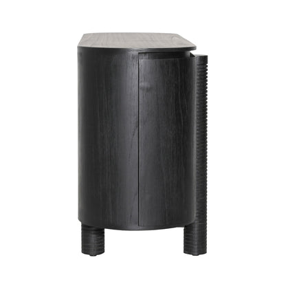 Black Mindi Wood Veneer Sideboard 63 in Wide
