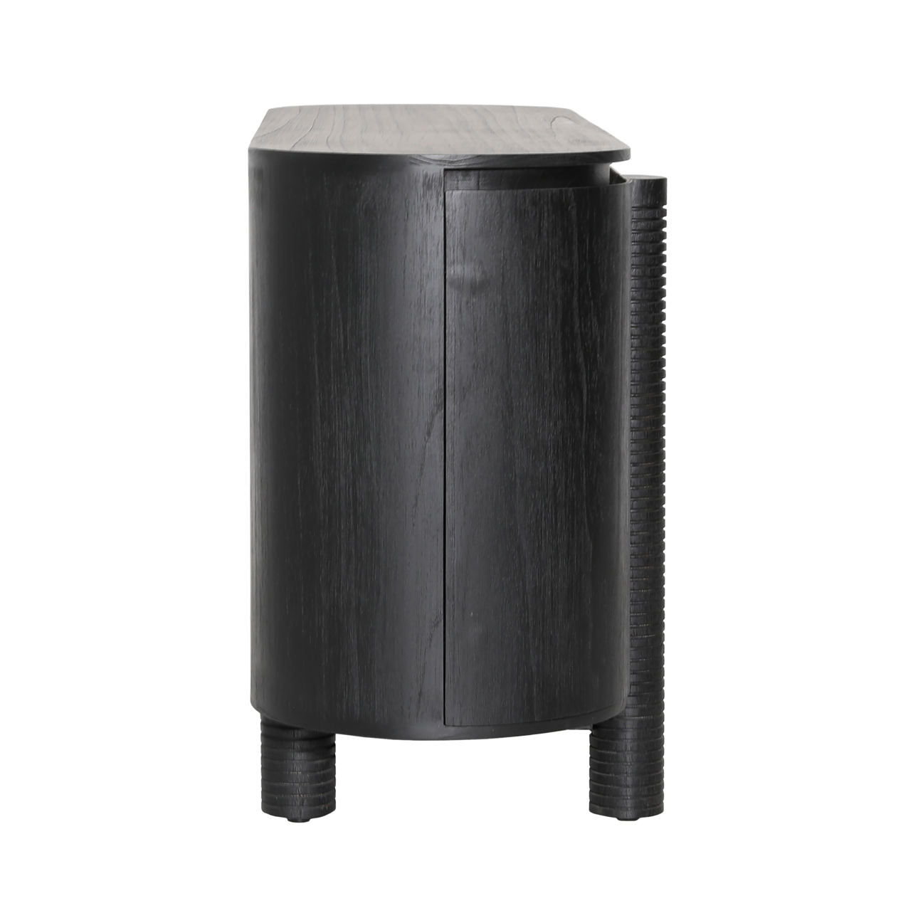 Black Mindi Wood Veneer Sideboard 63 in Wide