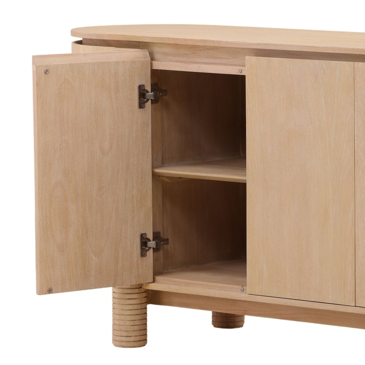 Modern Mindi Wood Veneer Cabinet