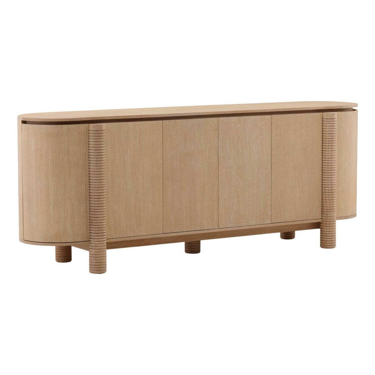 Modern Mindi Wood Veneer Cabinet