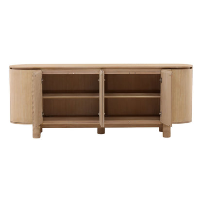 Modern Mindi Wood Veneer Cabinet