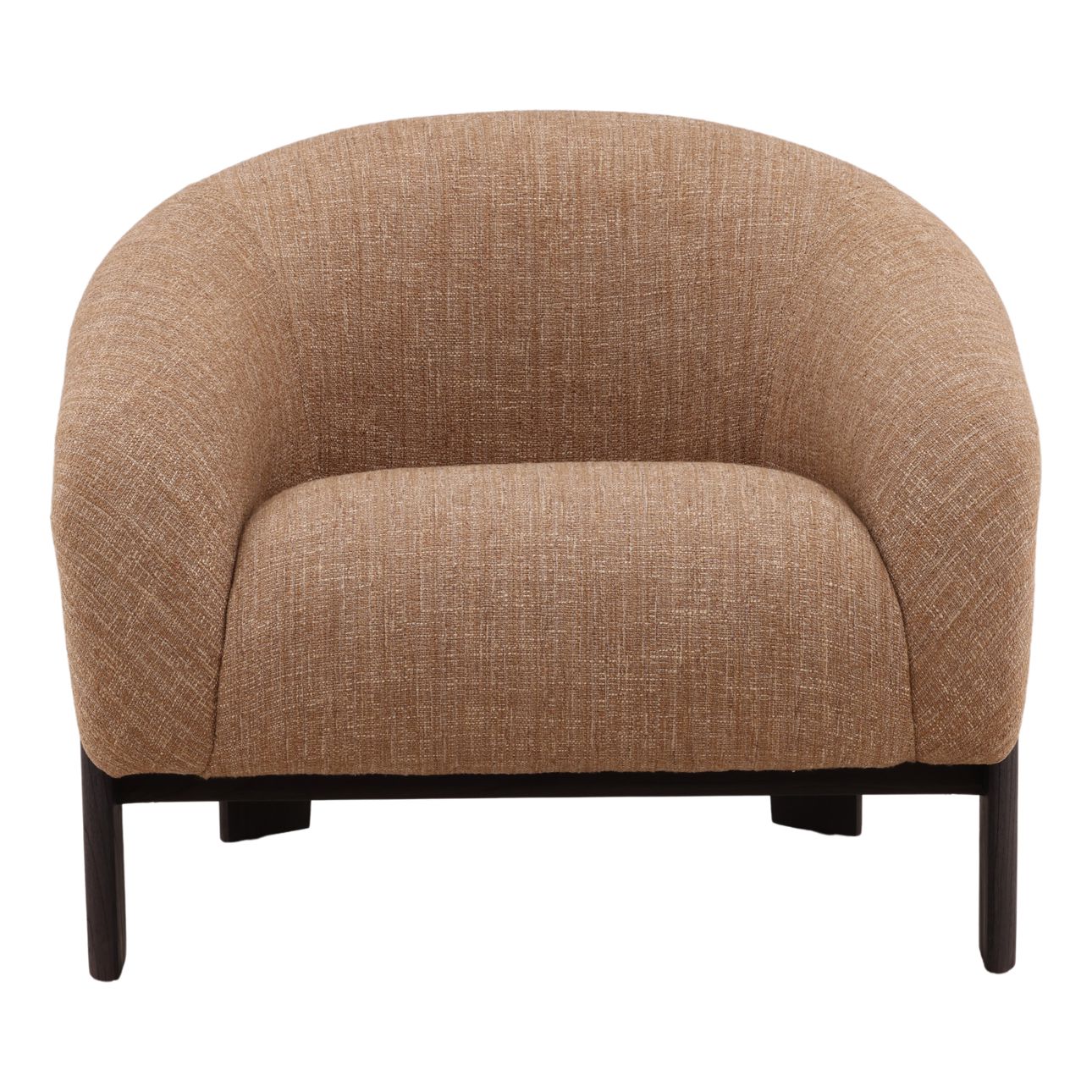 Brown and Dark Brown Burlap Fabric and Mindi Wood Chair 35 in Wide