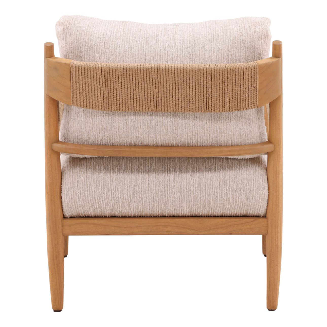 Ellery Cream and Natural Chenille Fabric and Mindi Wood Chair 28 in Wide