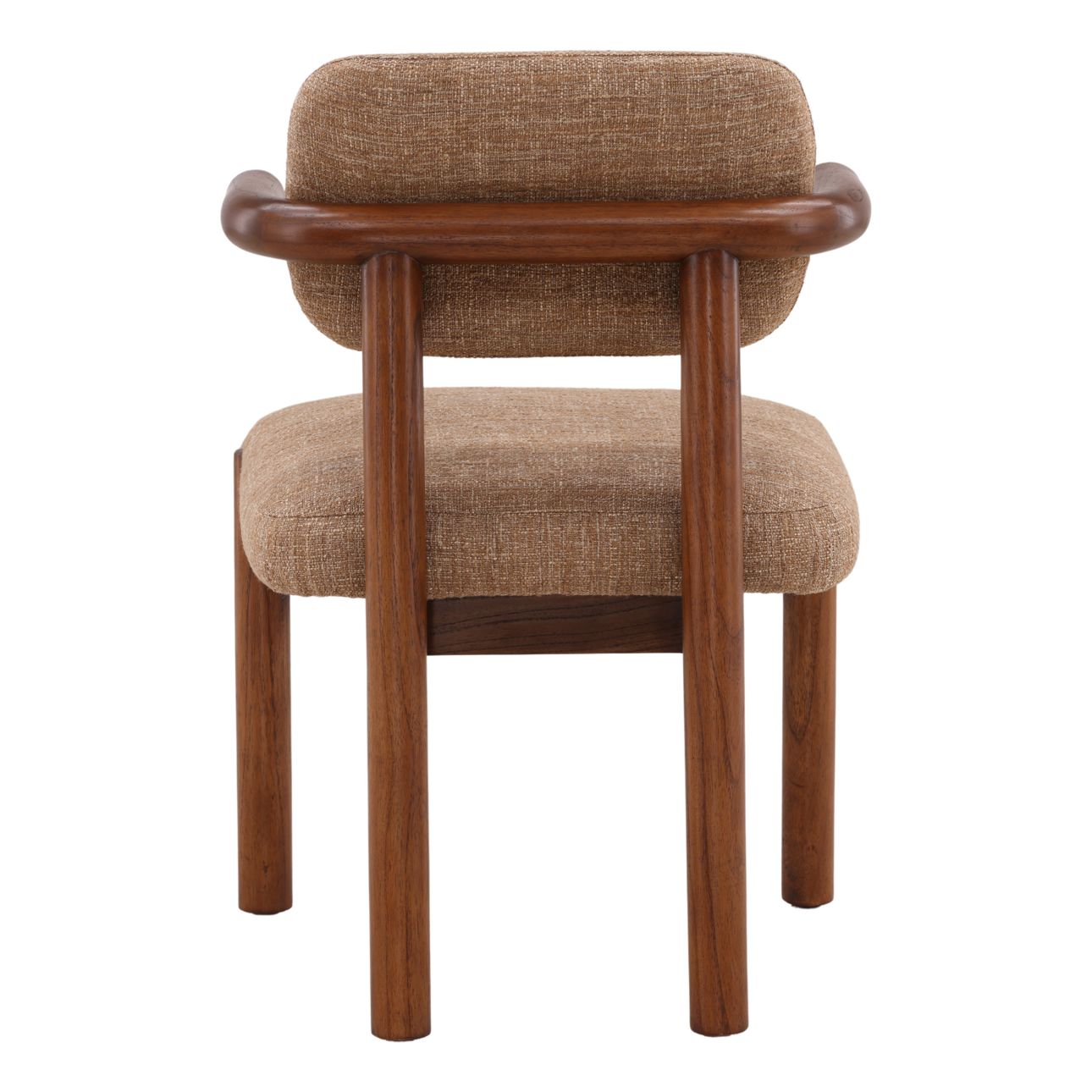 Brown Burlap Fabric and Mindi Wood Chair 21 in Wide