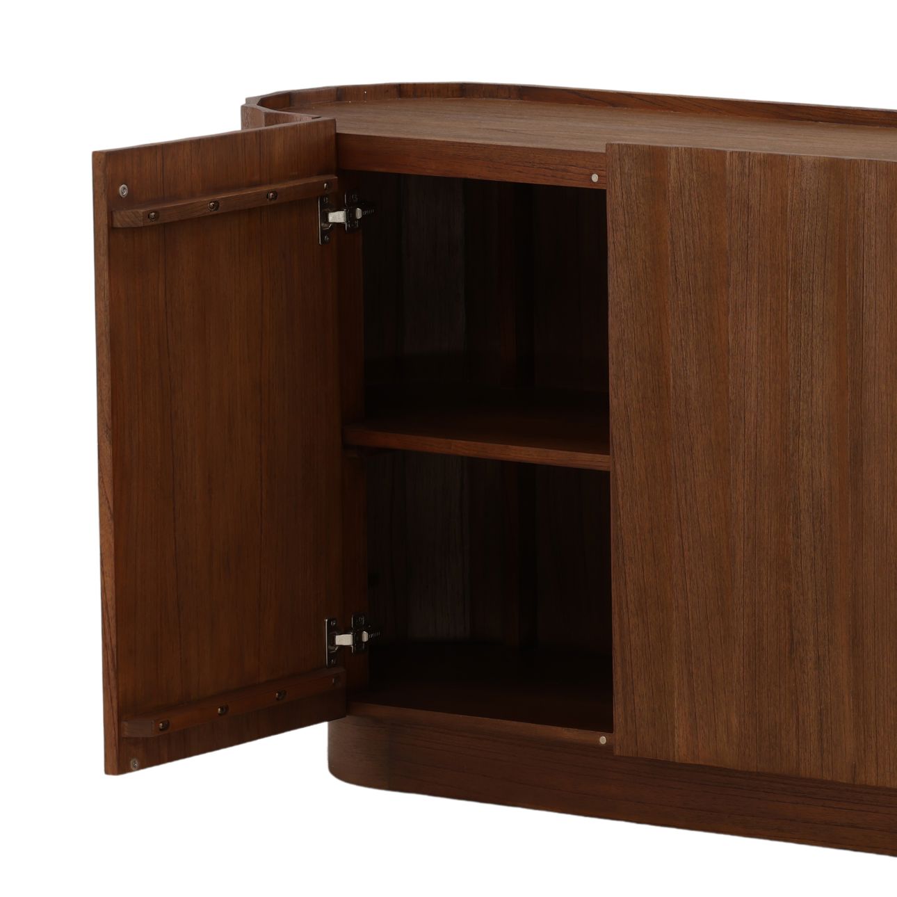 Brown Mindi Wood Veneer Sideboard 87 in Wide