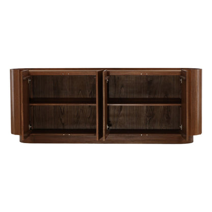 Brown Mindi Wood Veneer Sideboard 87 in Wide