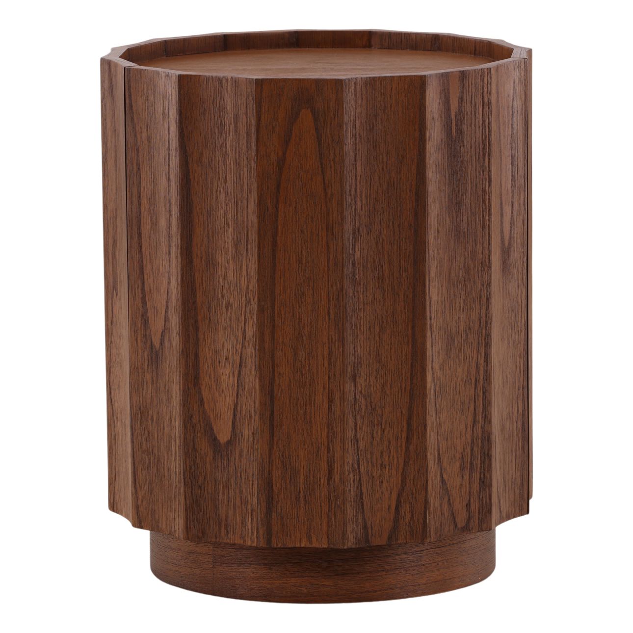Brown Mindi Wood Veneer Table 18.5 in Wide