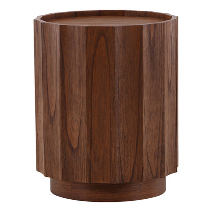 Brown Mindi Wood Veneer Table 18.5 in Wide