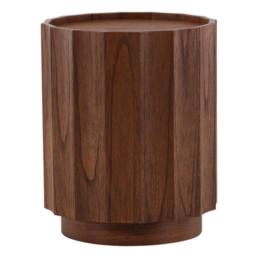 Brown Mindi Wood Veneer Table 18.5 in Wide