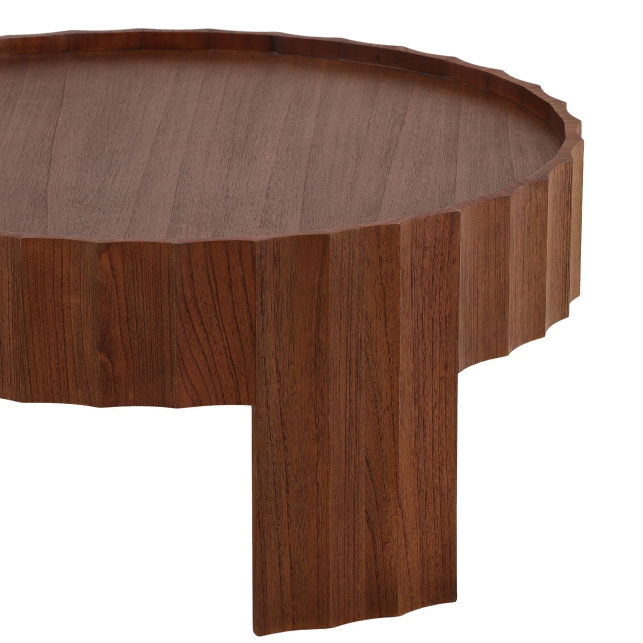 Brown Mindi Wood Veneer Table 35.5 in Wide