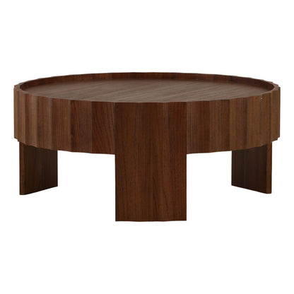 Brown Mindi Wood Veneer Table 35.5 in Wide
