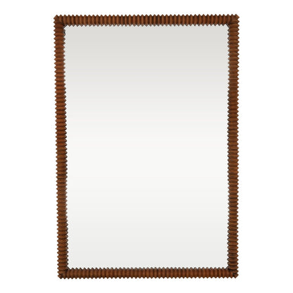 Brown Mindi Wood Mirror 36 in Wide