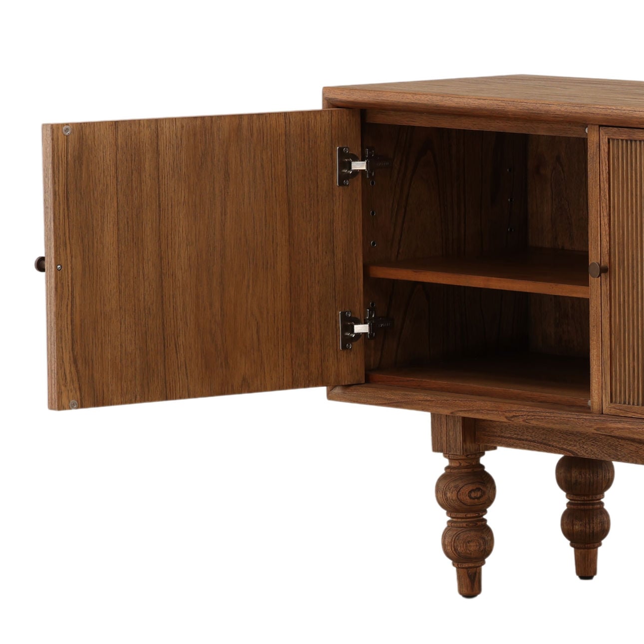 Brown Mindi Wood Veneer Sideboard 96.5 in Wide