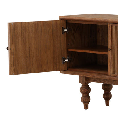 Brown Mindi Wood Veneer Sideboard 96.5 in Wide