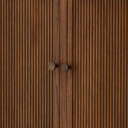 Brown Mindi Wood Veneer Sideboard 96.5 in Wide