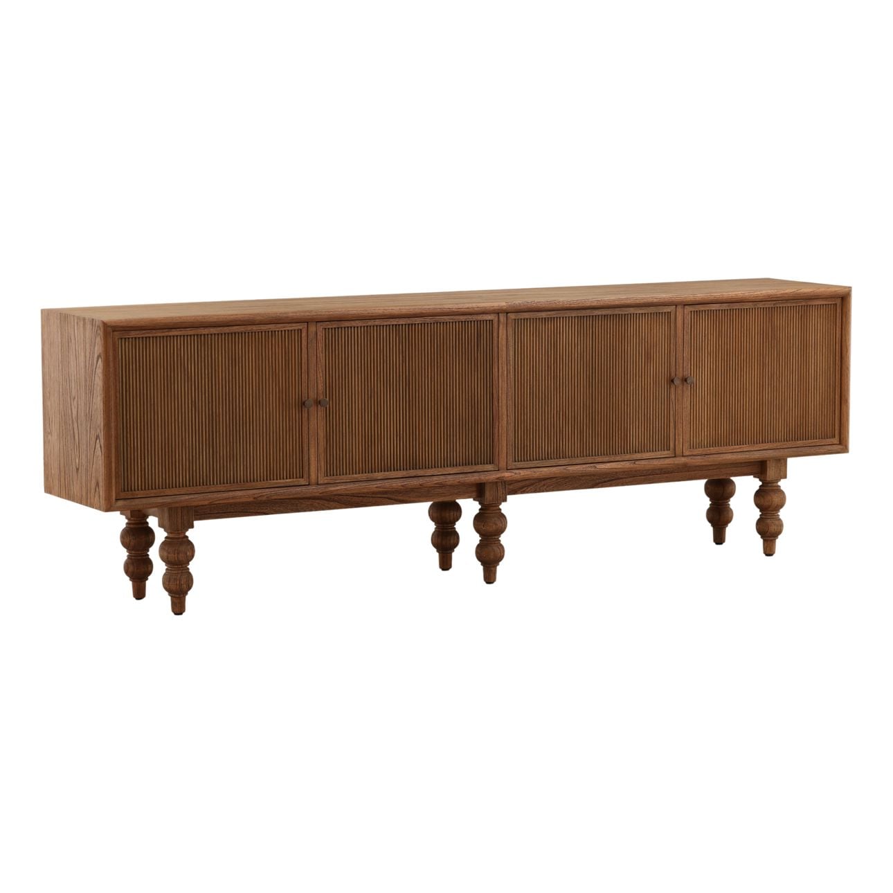 Brown Mindi Wood Veneer Sideboard 96.5 in Wide