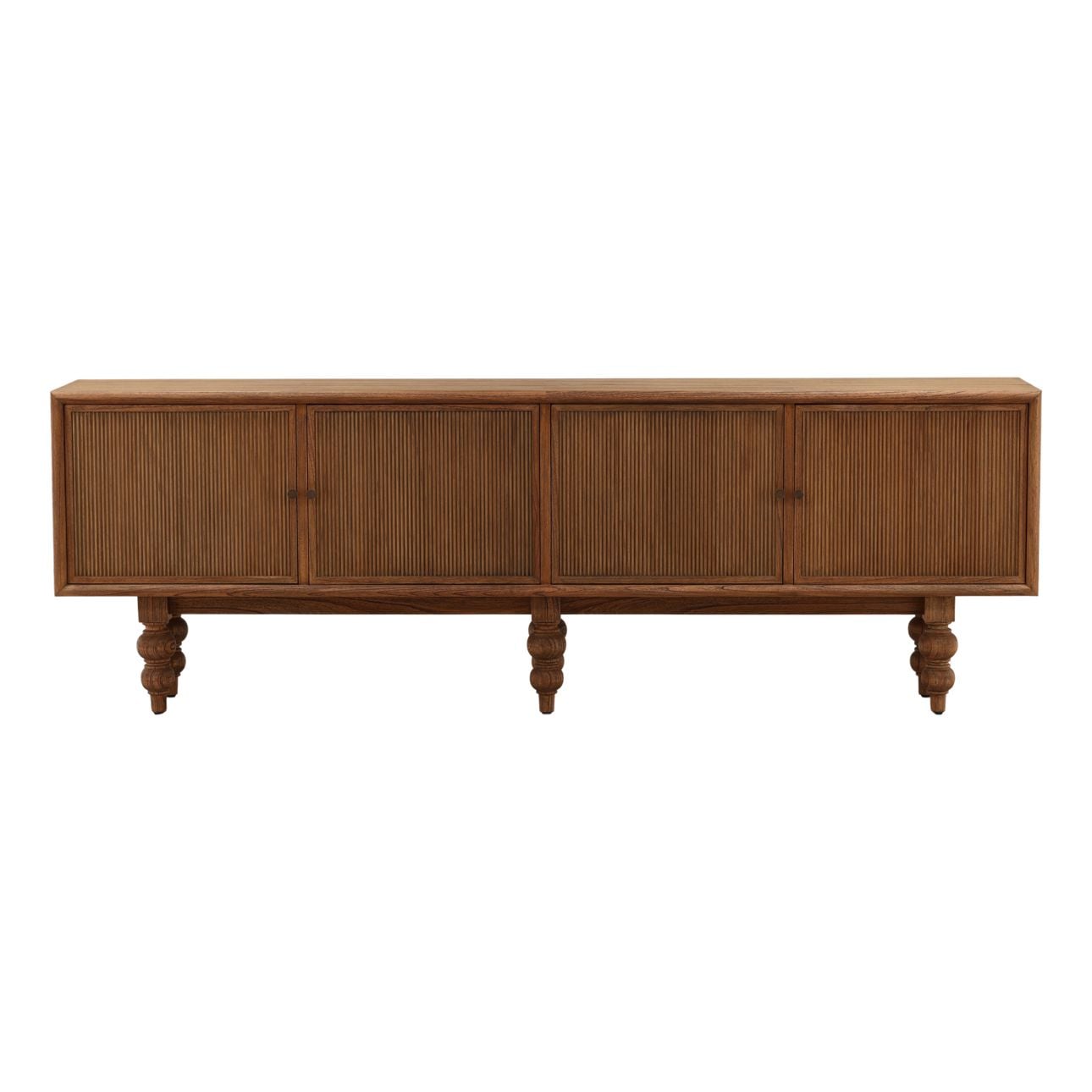 Brown Mindi Wood Veneer Sideboard 96.5 in Wide