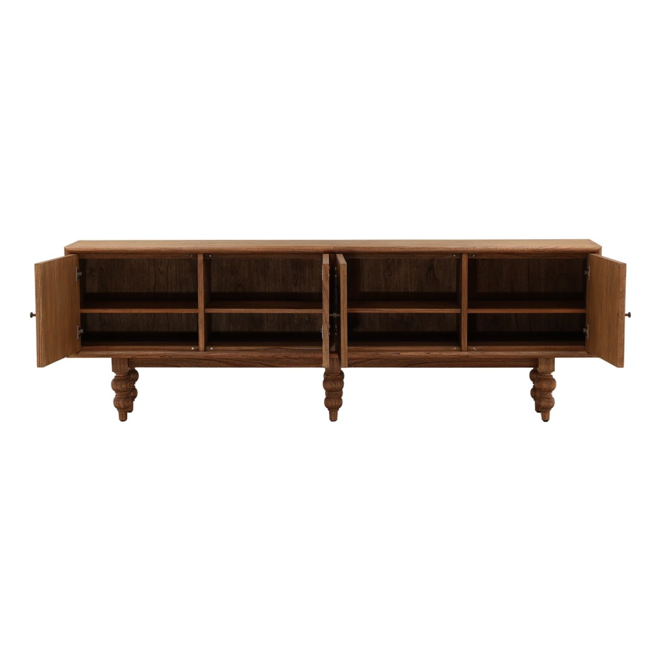 Brown Mindi Wood Veneer Sideboard 96.5 in Wide