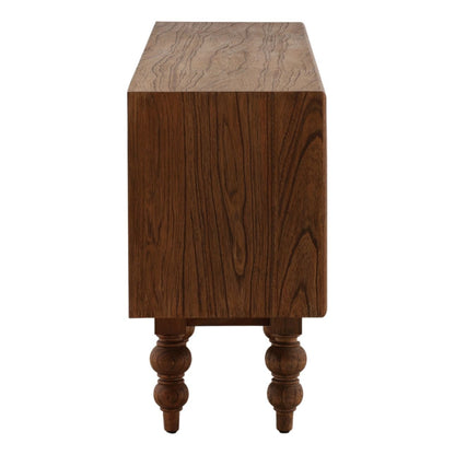 Brown Mindi Wood Veneer Sideboard 96.5 in Wide