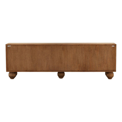 Brown Mindi Wood Veneer Sideboard 98.5 in Wide