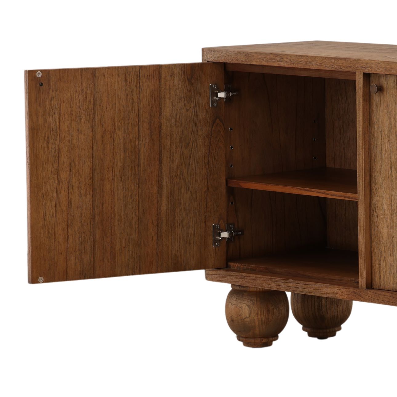Brown Mindi Wood Veneer Sideboard 98.5 in Wide