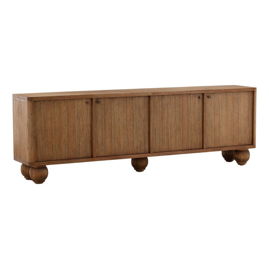 Brown Mindi Wood Veneer Sideboard 98.5 in Wide