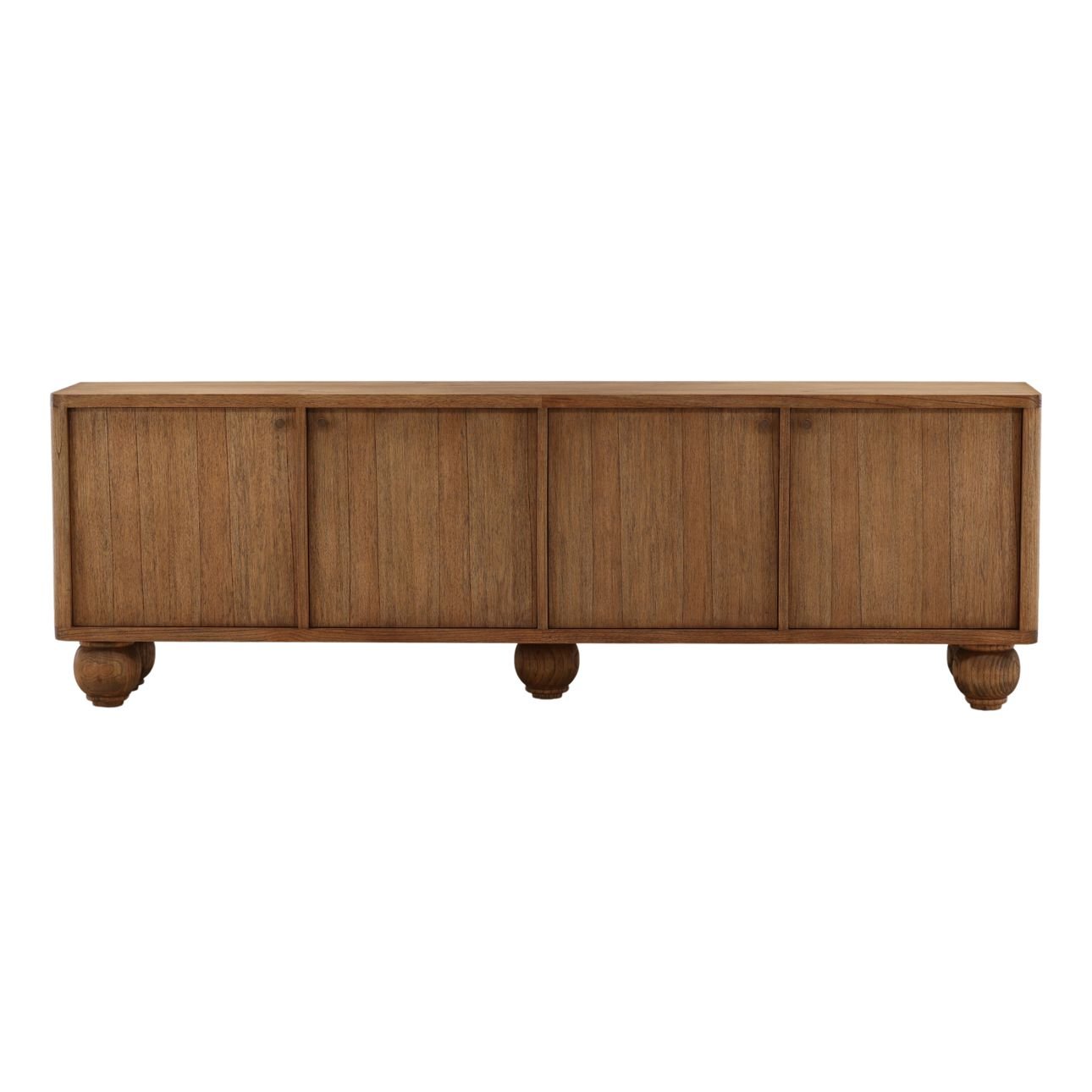 Brown Mindi Wood Veneer Sideboard 98.5 in Wide
