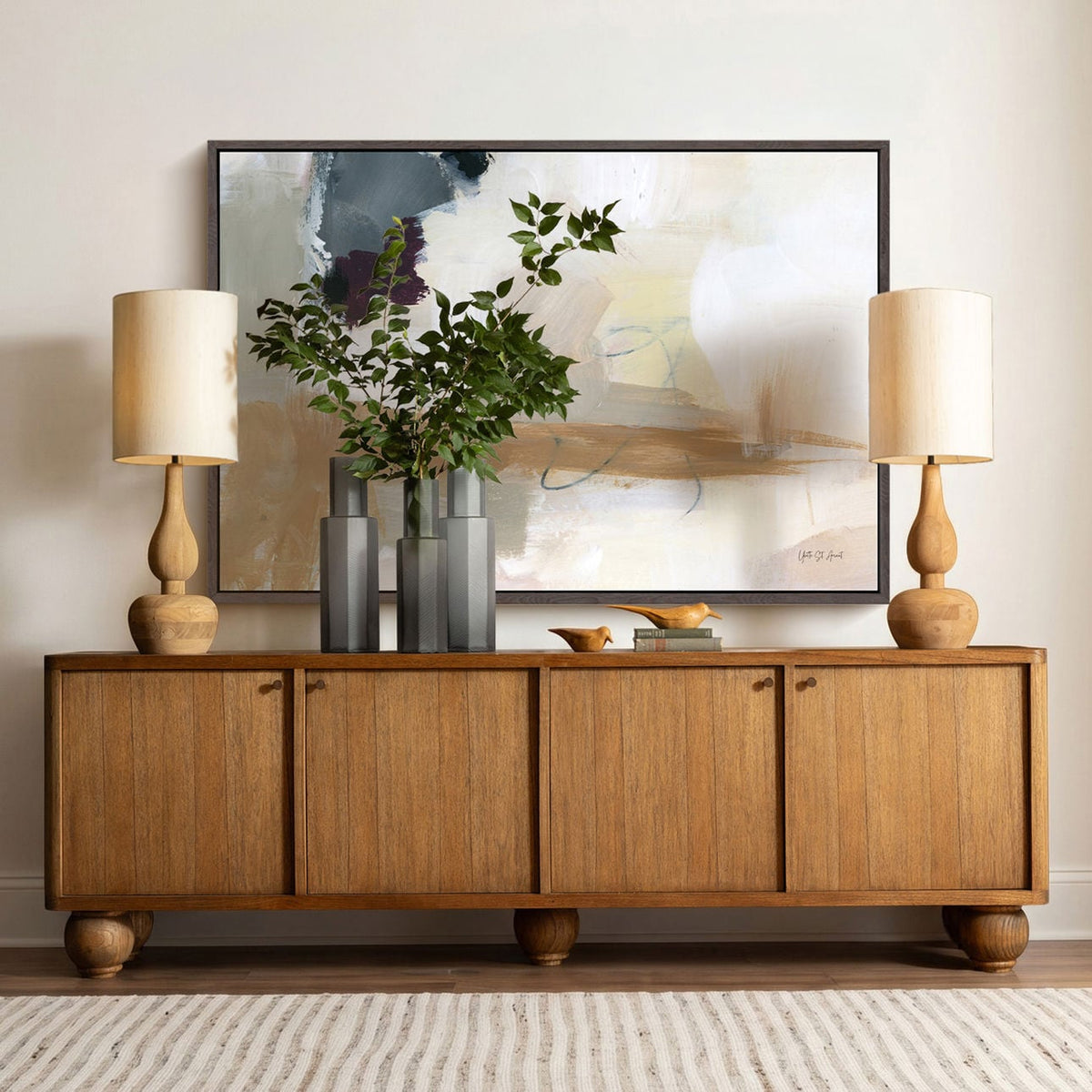 Heritage Mindi Wood Veneer Cabinet