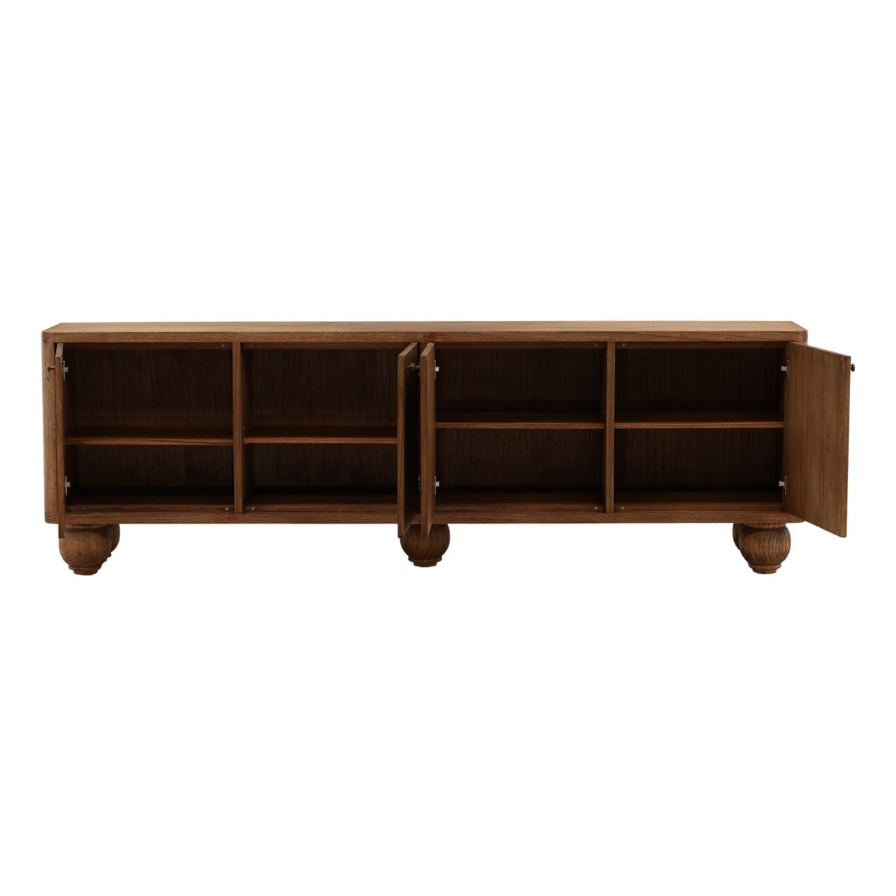 Brown Mindi Wood Veneer Sideboard 98.5 in Wide