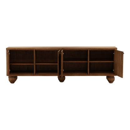 Brown Mindi Wood Veneer Sideboard 98.5 in Wide