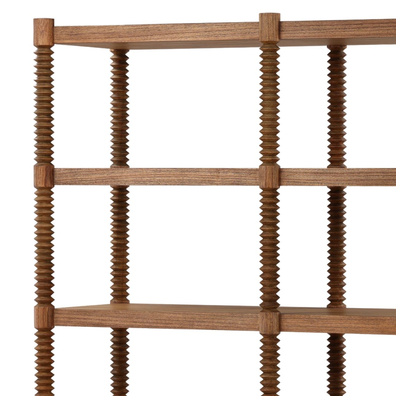 Brown Mindi Wood and Veneer Bookcase 59.5 in Wide