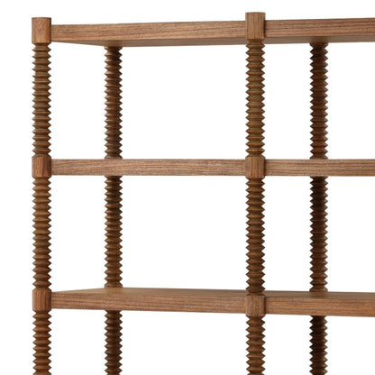 Brown Mindi Wood and Veneer Bookcase 59.5 in Wide
