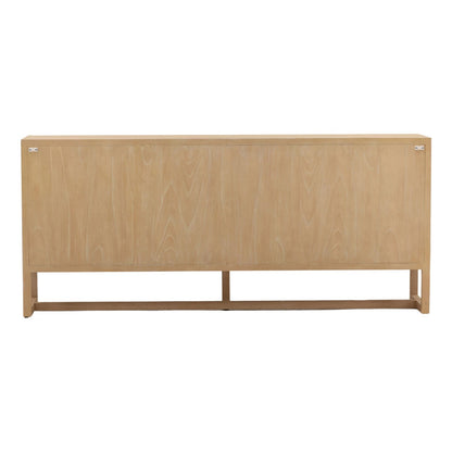 Light Natural Mindi Wood and Veneer Sideboard 81 in Wide