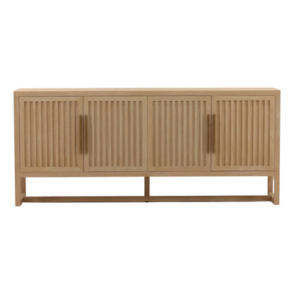 Light Natural Mindi Wood and Veneer Sideboard 81 in Wide