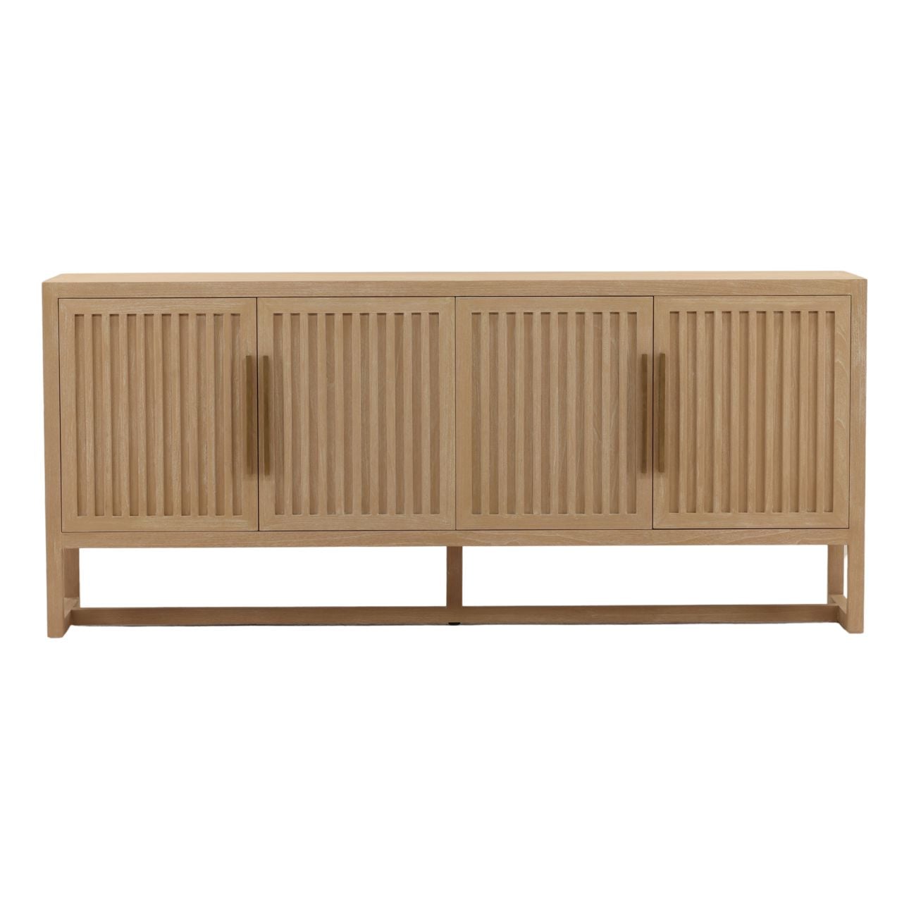 Light Natural Mindi Wood and Veneer Sideboard 81 in Wide