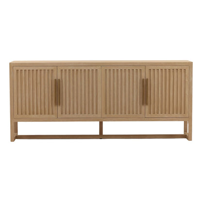 Light Natural Mindi Wood and Veneer Sideboard 81 in Wide