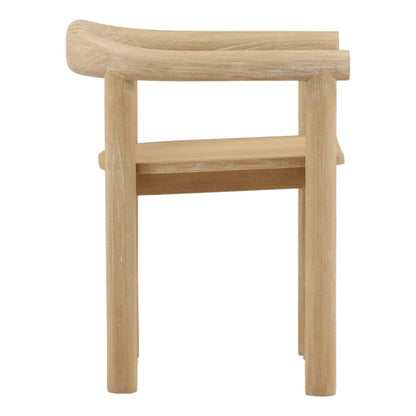 Light Natural Mindi Wood Chair 24 in Wide
