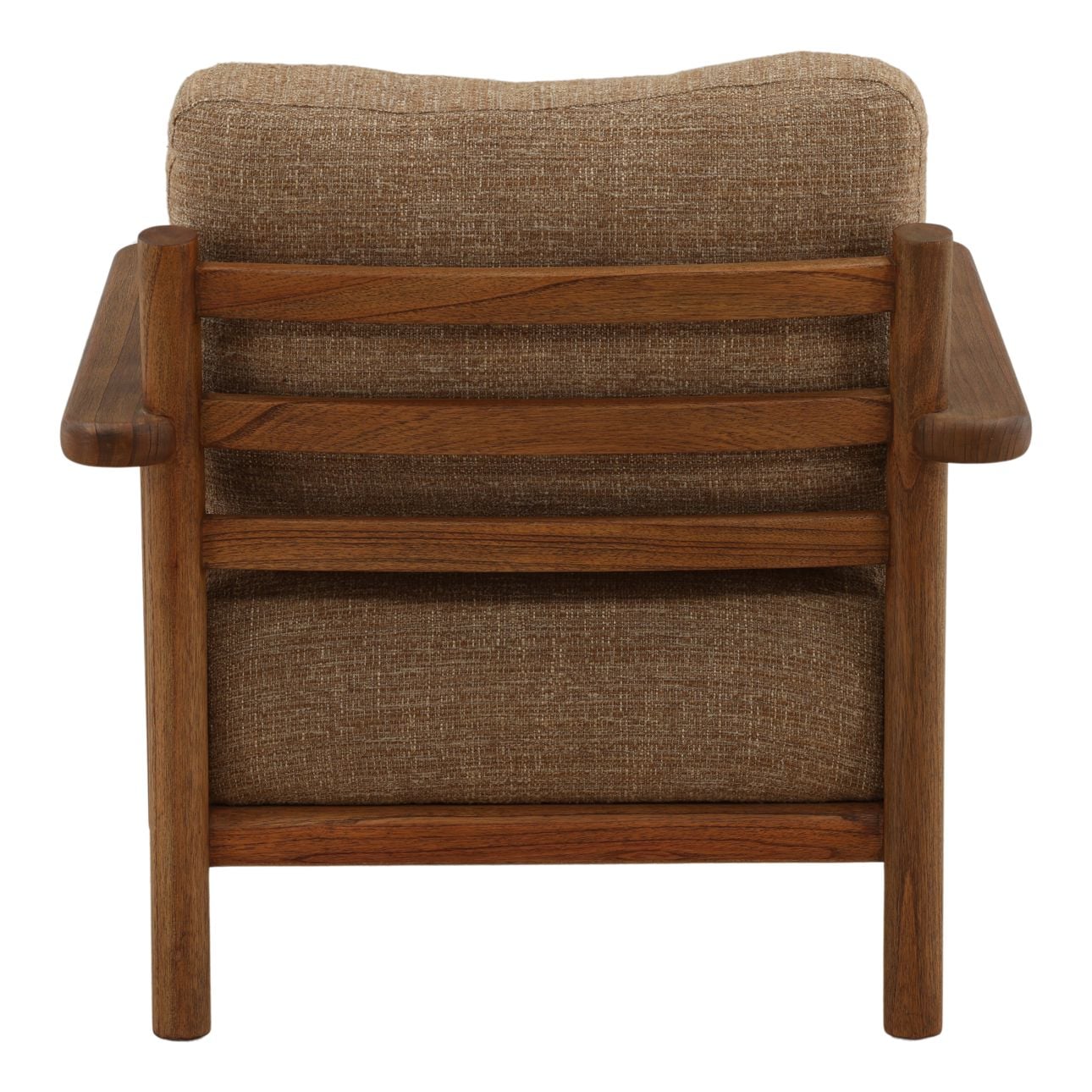 Brown Burlap Fabric and Mindi Wood Chair 32 in Wide