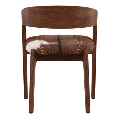 Curated Goat Hide and Mindi Wood Dining Chair