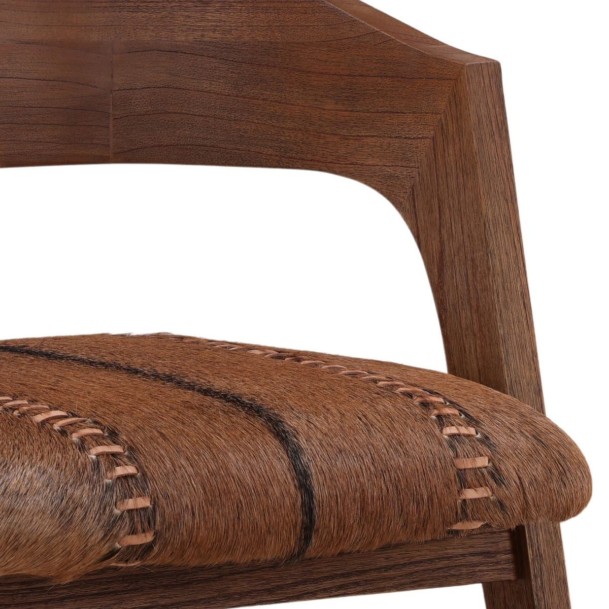 Curated Goat Hide and Mindi Wood Dining Chair