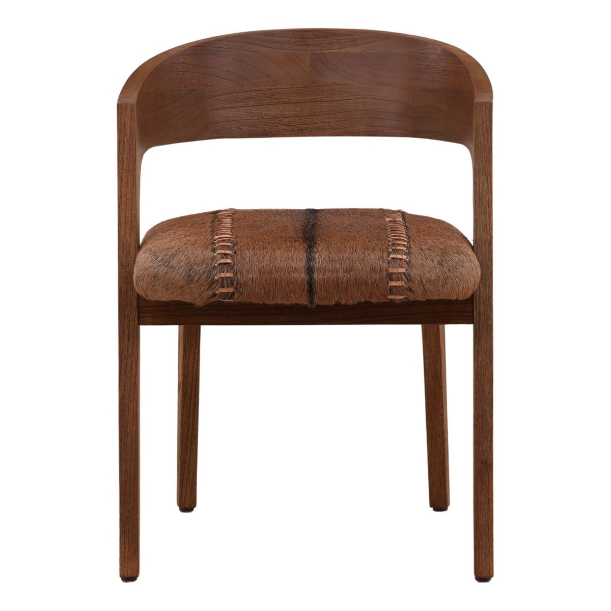 Curated Goat Hide and Mindi Wood Dining Chair