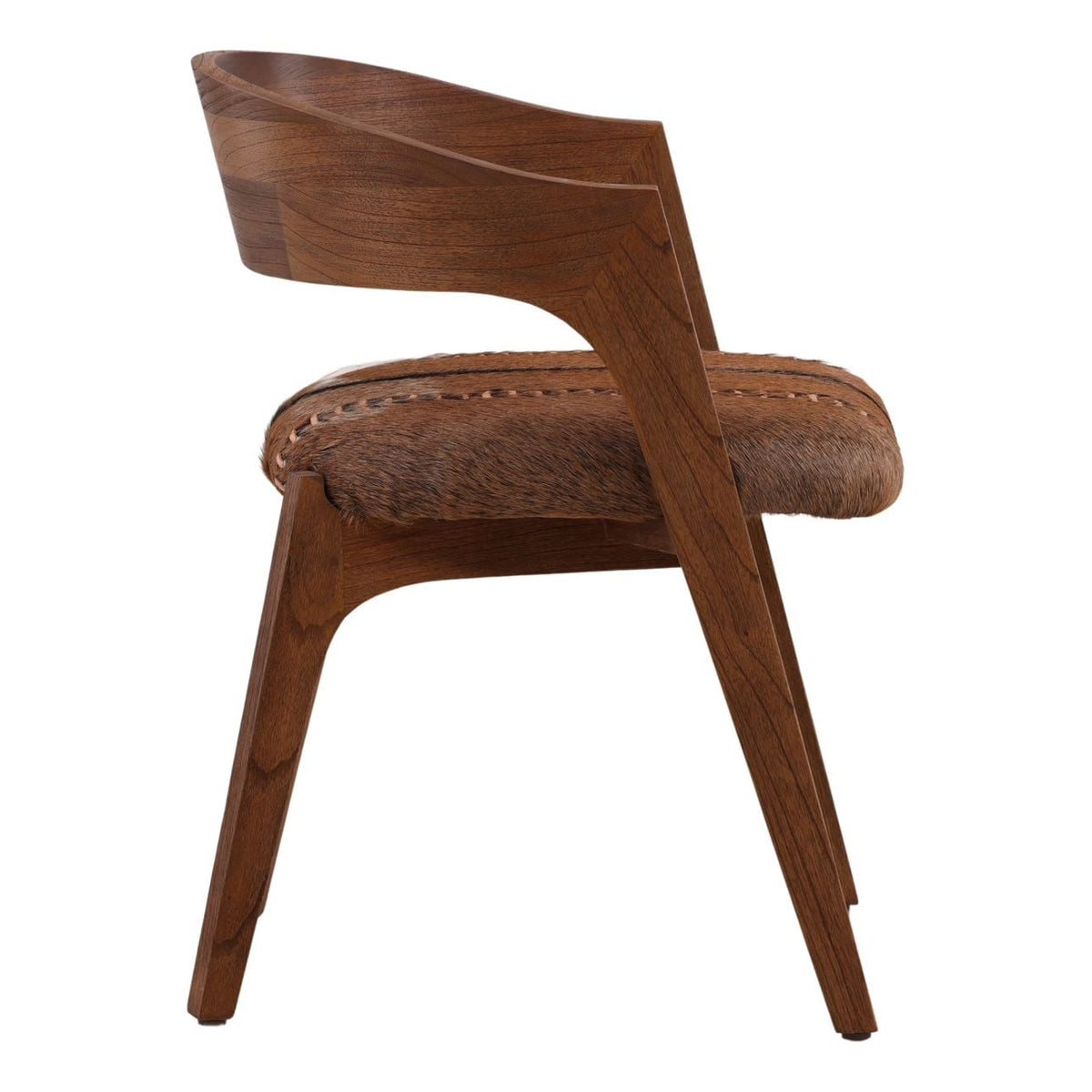 Curated Goat Hide and Mindi Wood Dining Chair