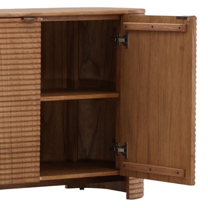 Crafted Mindi Wood and Veneer Cabinet