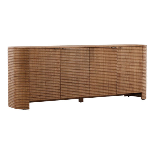 Crafted Mindi Wood and Veneer Cabinet