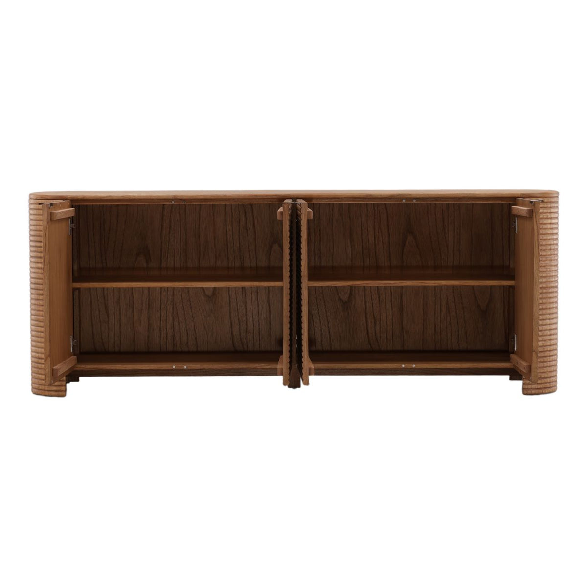 Crafted Mindi Wood and Veneer Cabinet