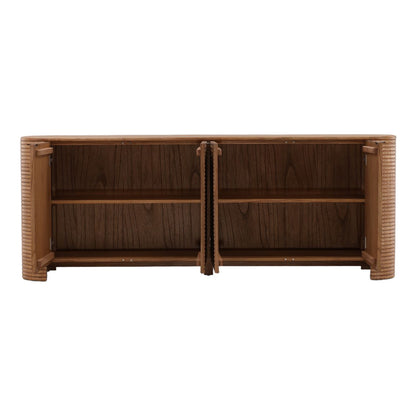 Crafted Mindi Wood and Veneer Cabinet